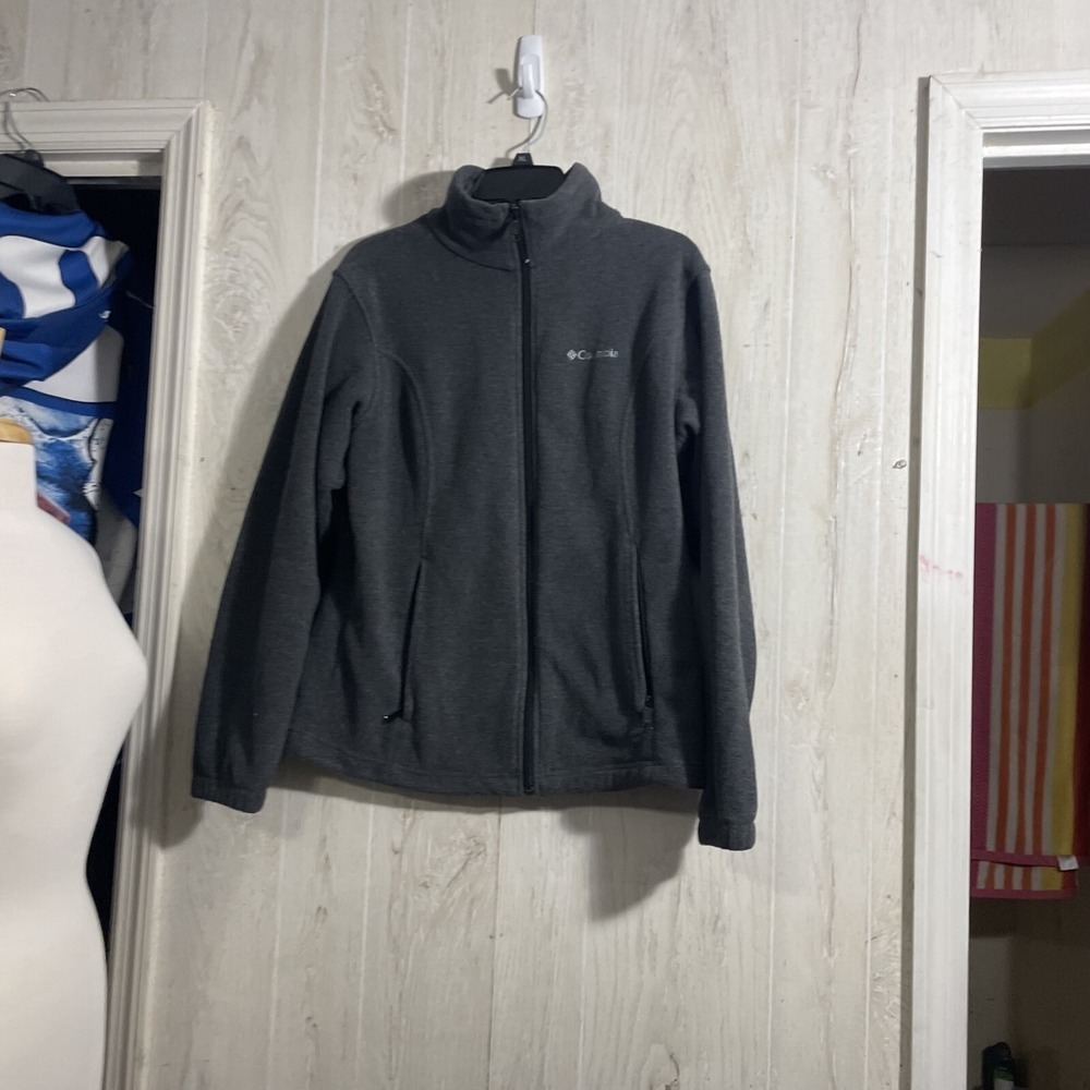 Columbia Women's Fleece Jacket Zipper Front Grey Sizes Medium